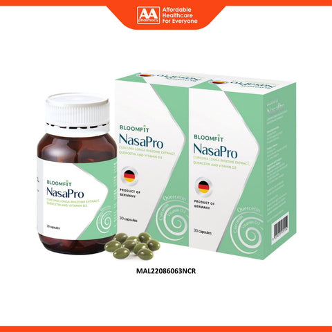 Bloomfit NasaPro (Curcuma Longa Rhizome Extract, Quercetin and Vitamin D3) Capsule 2x30's