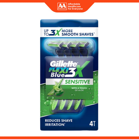 Gillette Flexi Blue 3X Sensitive Disposable Razor 4's