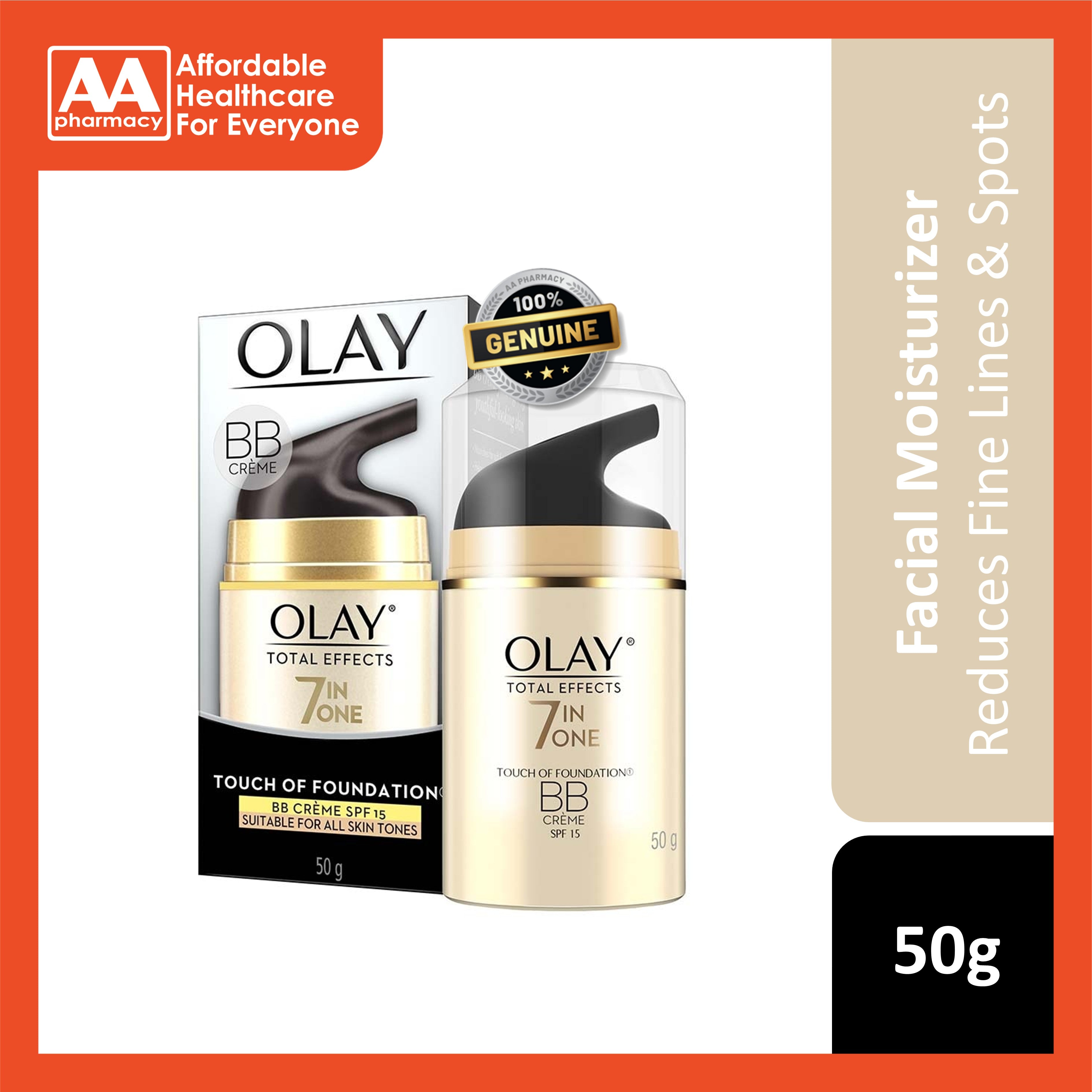 Olay Total Effects 7 In One Day Cream / Night Cream / Touch of Foundation BB Crème SPF15 50g