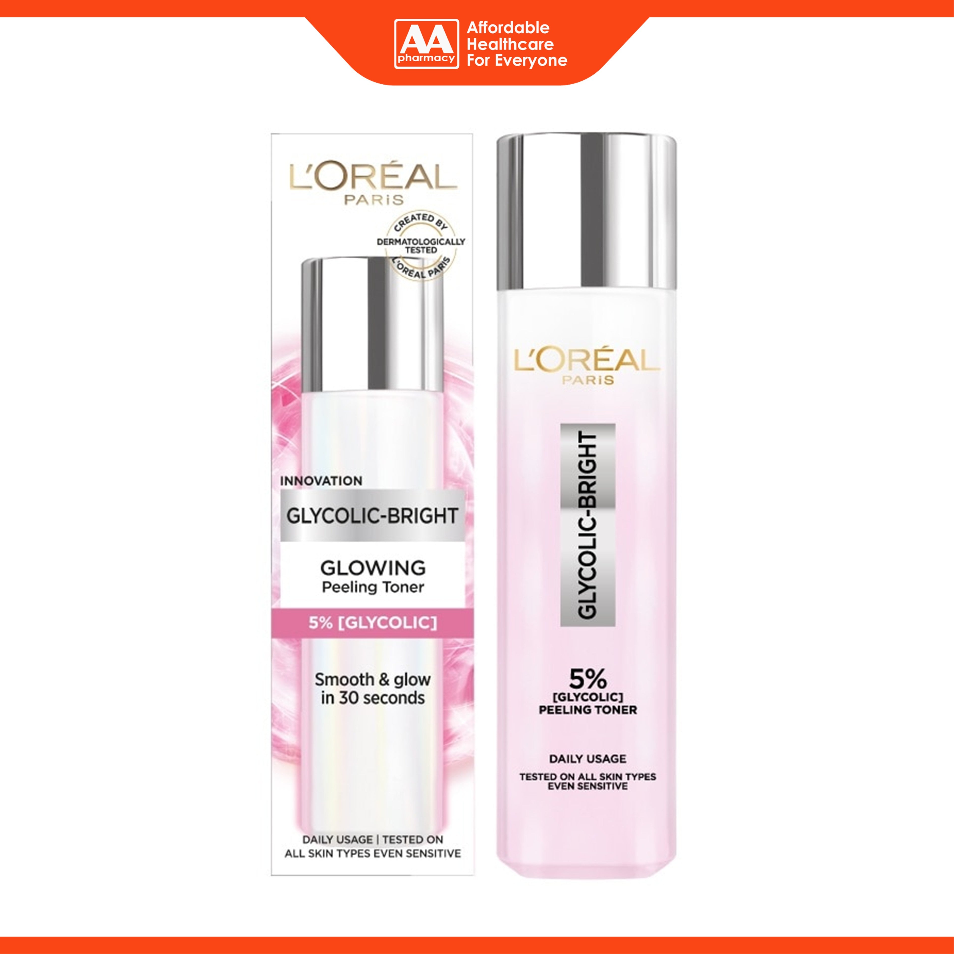 L'Oreal Paris Glycolic-Bright Glowing Peeling Toner 128mL