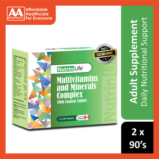 NutrinLife Multivitamins And Minerals Complex Film Coated Tablet 2x90's [New Packaging]