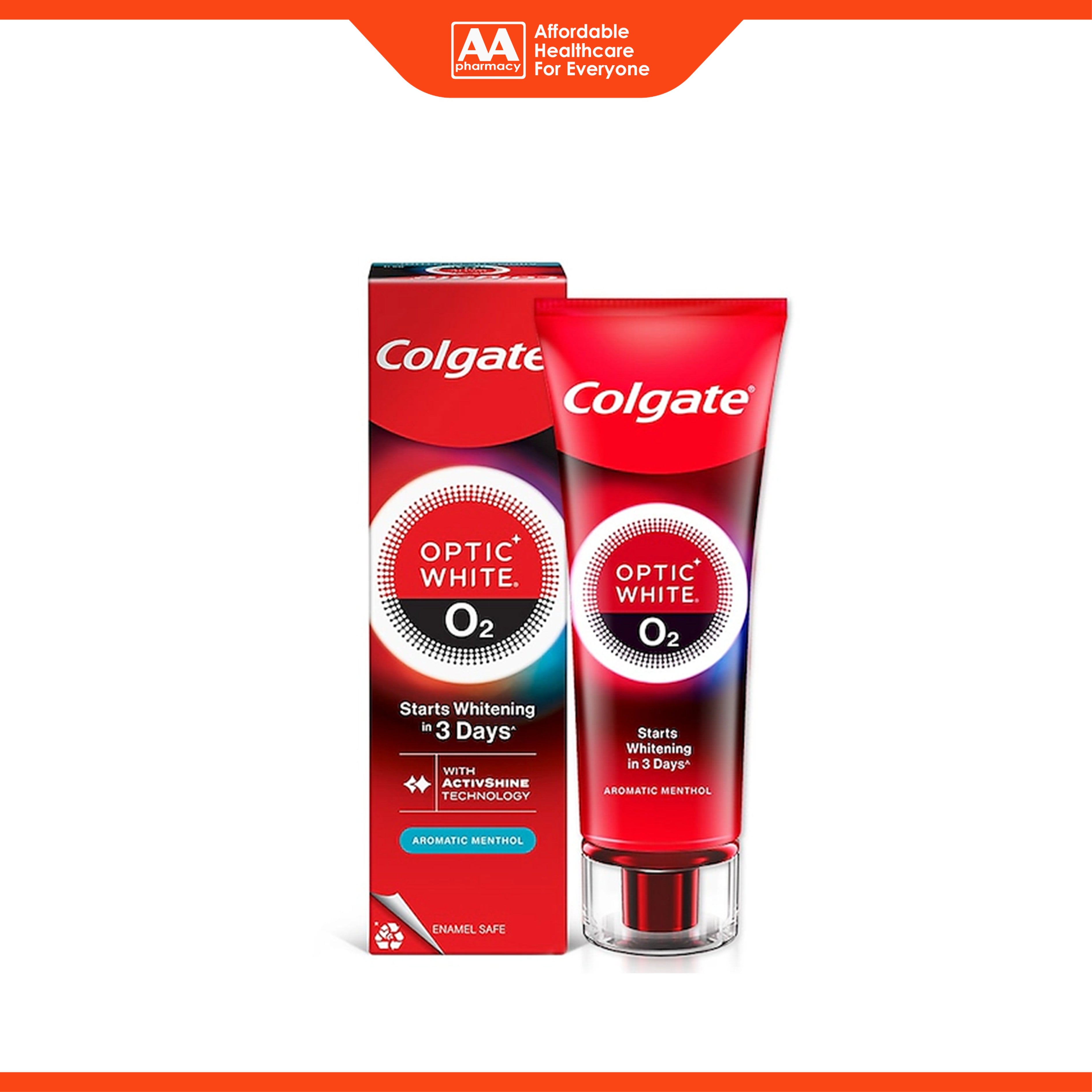 Colgate Toothpaste - Optic White O2 Oxygen Whitening Aromatic Menthol (85g)