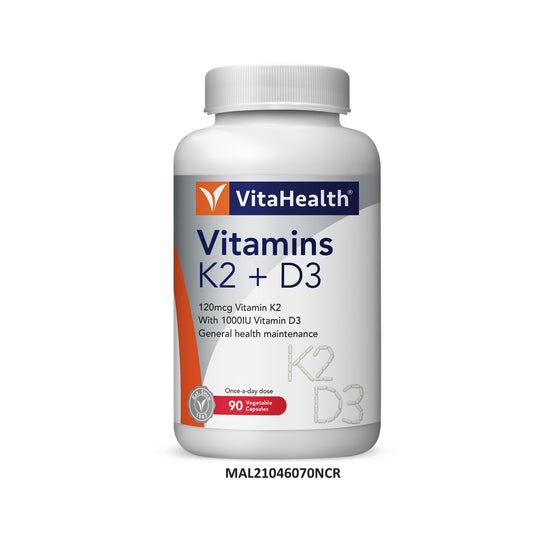 VitaHealth Vitamins K2 + D3 Vegetable Capsule 90's
