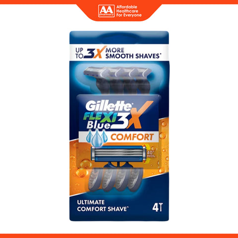 Gillette Flexi Blue 3X Comfort Disposable Razor 4's