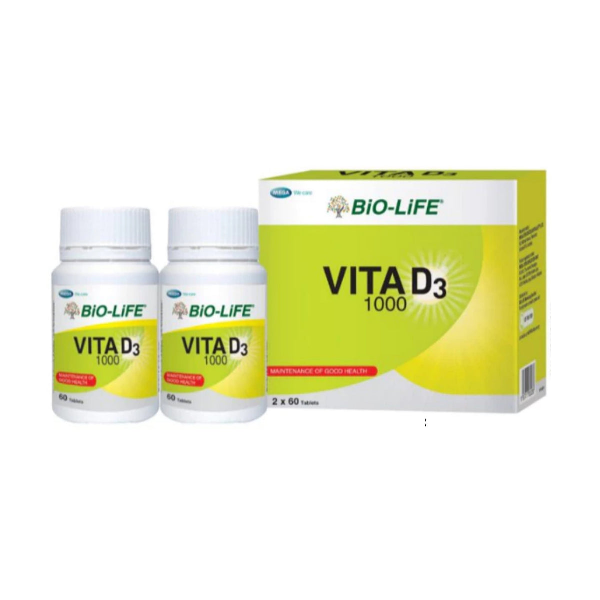 BiO-LiFE Vita D3 1000 Tablet (2 x 60's)