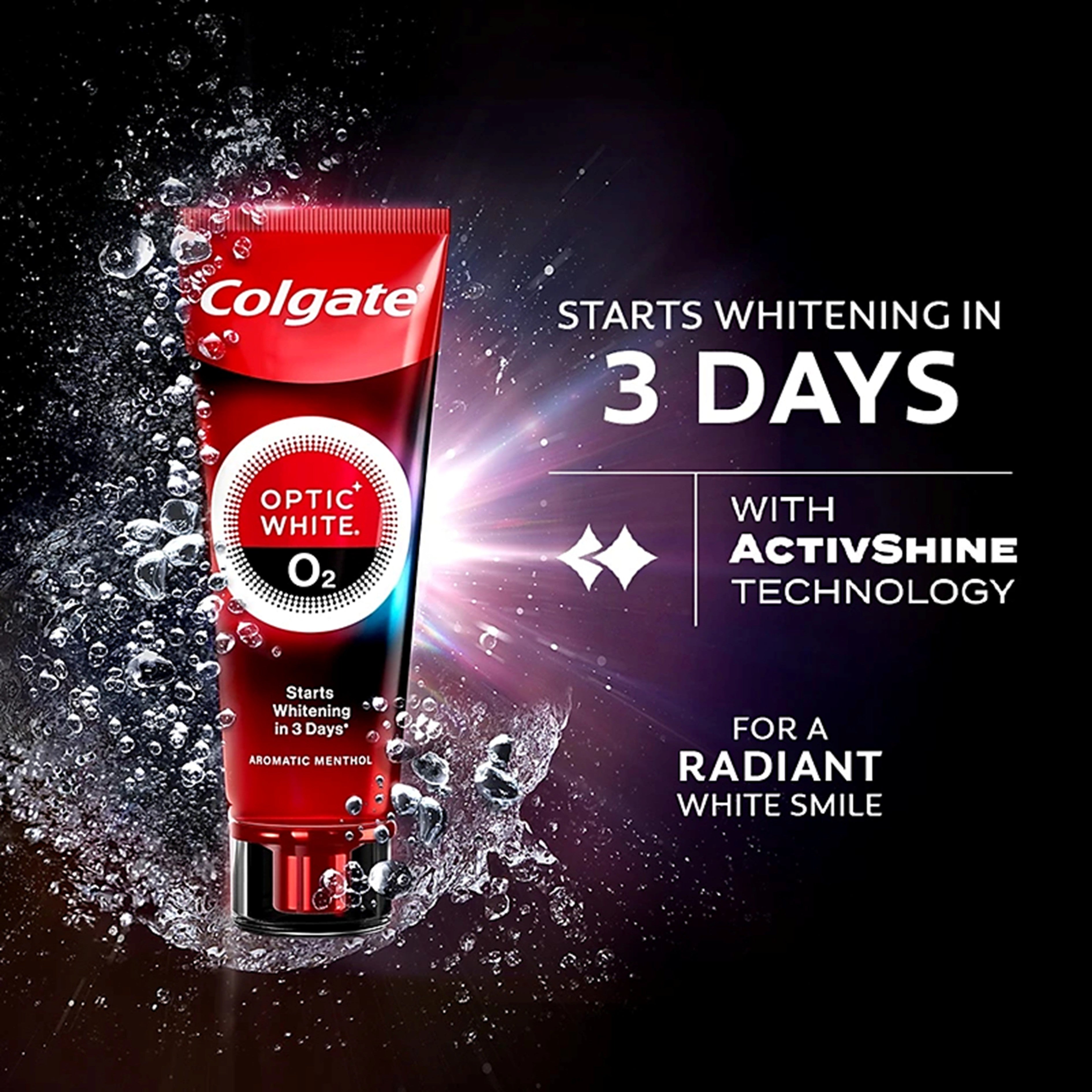 Colgate Toothpaste - Optic White O2 Oxygen Whitening Aromatic Menthol (85g)