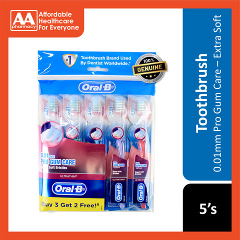 Oral-B Toothbrush (0.01mm Pro Gum Care, Extra Soft) 3+2's