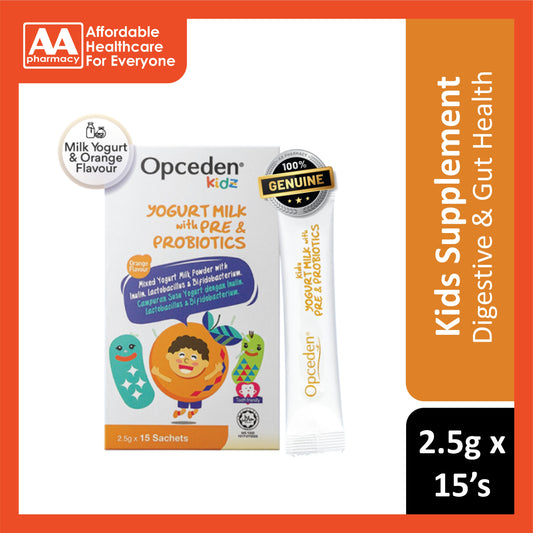 Opceden Kidz Yogurt Milk With Pre and Probiotics Sachet 2.5gx15's (Orange Flavour)