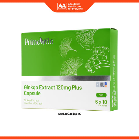 PrimeVite Ginkgo Extract 120mg Plus Capsule 6x10's