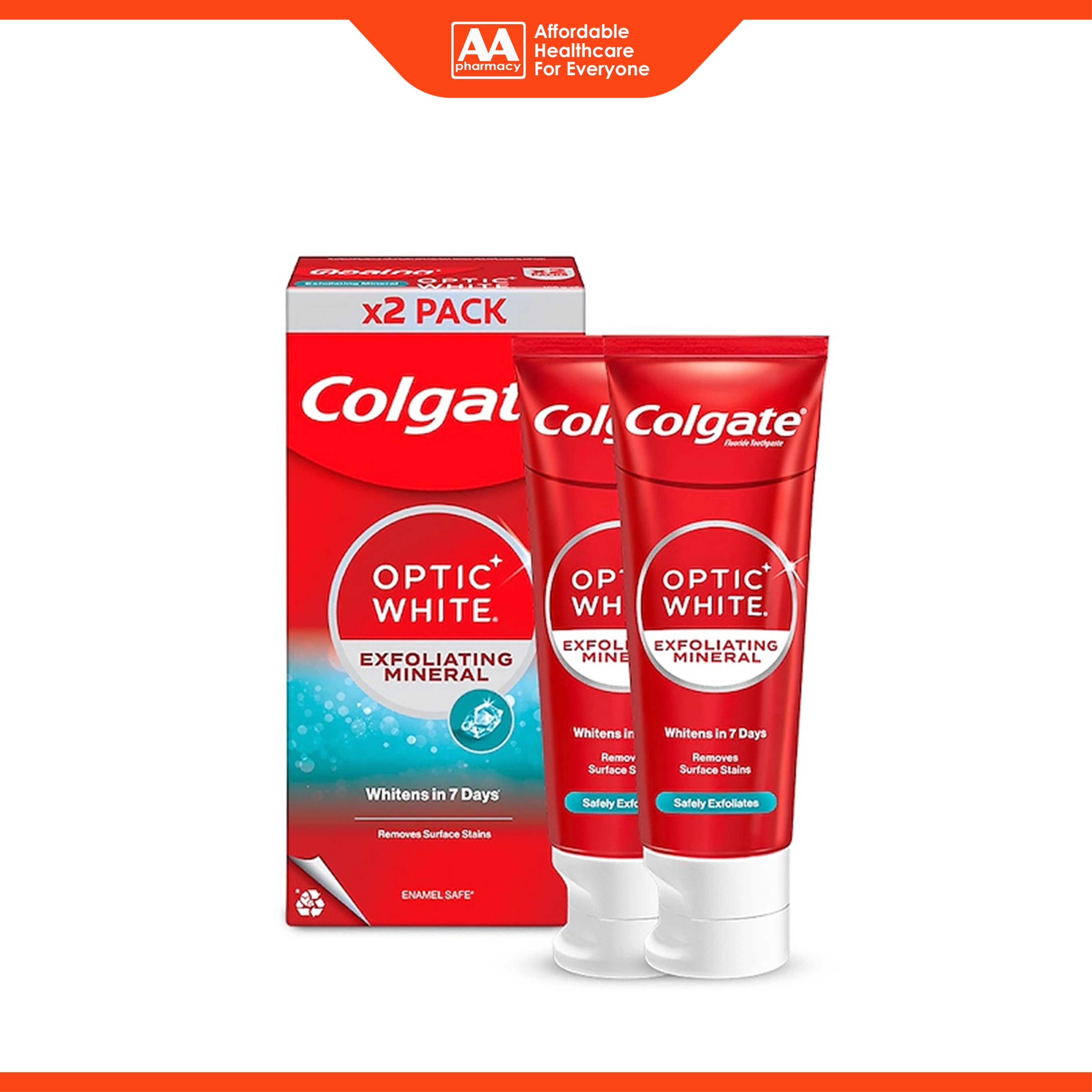 Colgate Toothpaste - Optic White Exfoliating Mineral (2 x 100g)
