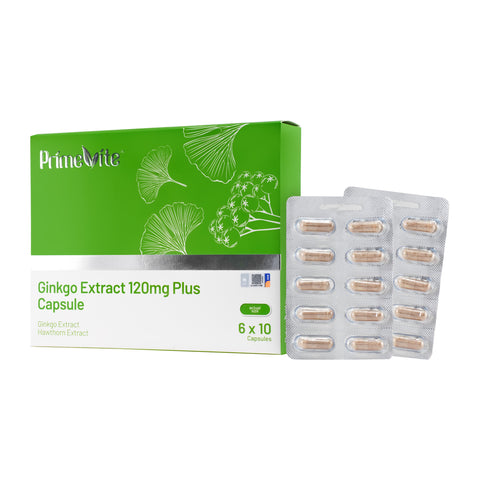 PrimeVite Ginkgo Extract 120mg Plus Capsule 6x10's