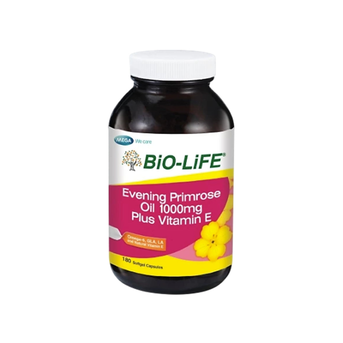 BiO-LiFE Evening Primrose Oil 1000mg Plus Vitamin E Softgel Capsule (180's)