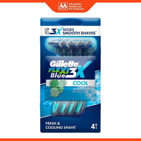 Gillette Flexi Blue 3X Cool Disposable Razor 4's