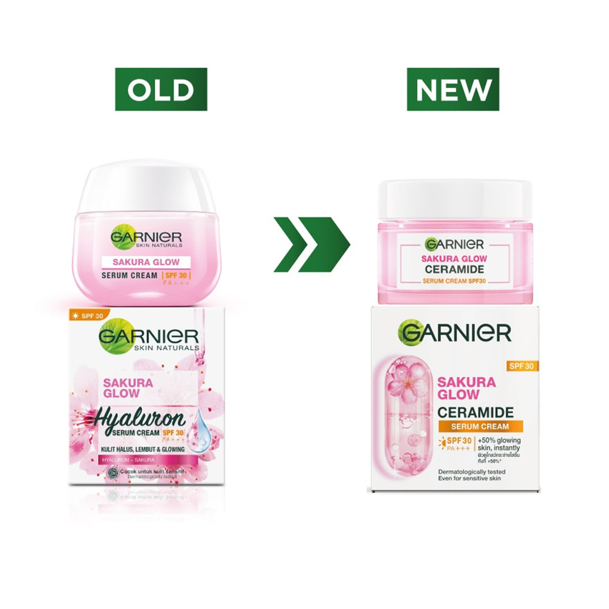 Garnier Sakura Glow Ceramide Serum Cream SPF30 PA+++ (50ml)