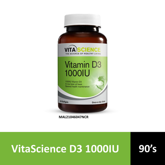 VitaScience Vitamin D3 1000 IU Softgel 90's