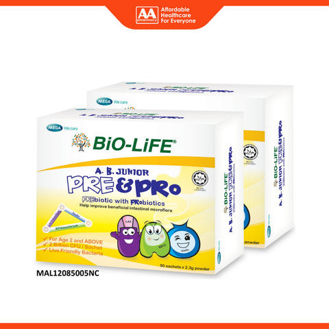 Bio-Life A.B. Junior Pre and Probiotics Powder Sachet 2x2.3gx50's [Twinpack]