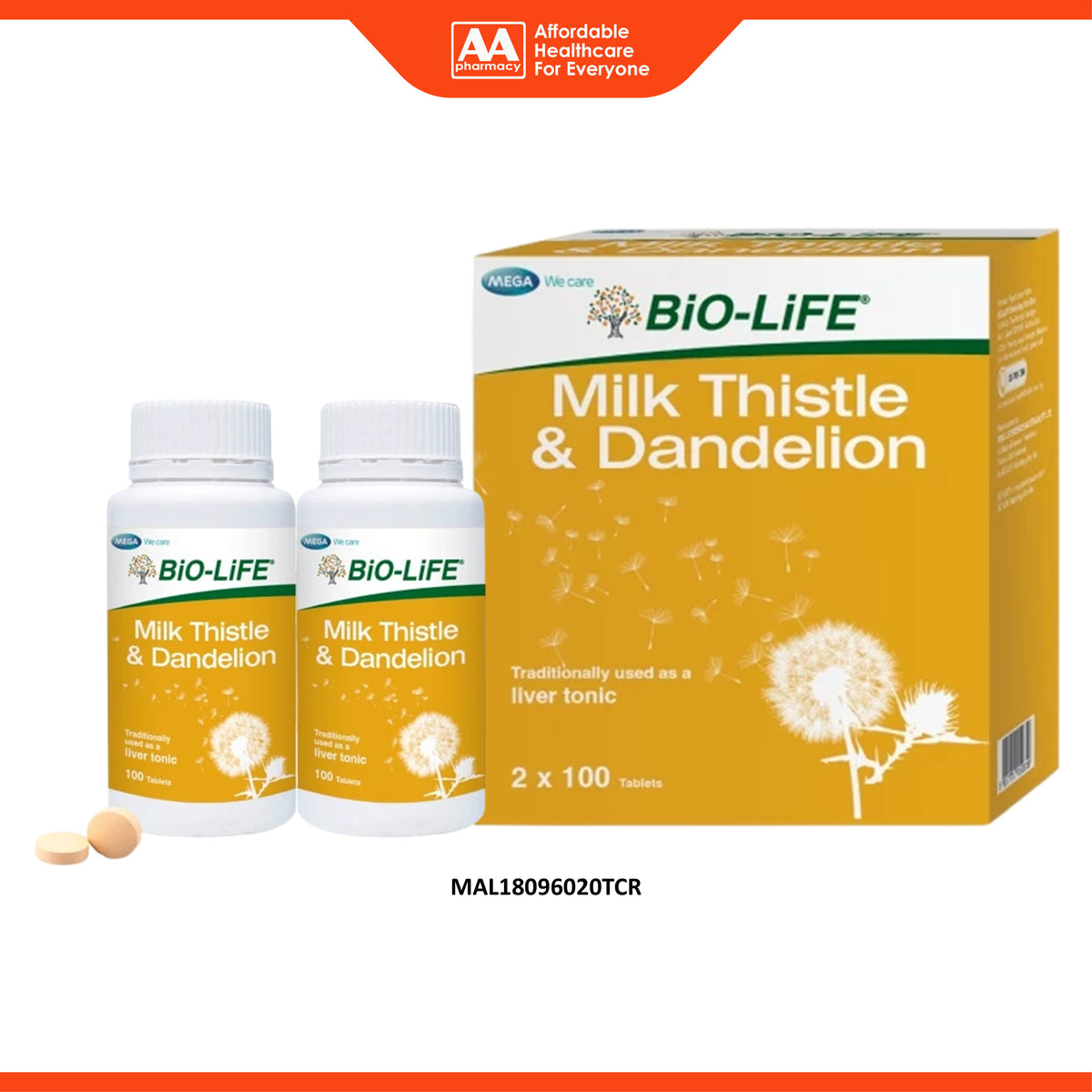 BiO-LiFE Milk Thistle and Dandelion Tablet (2 x 100's)