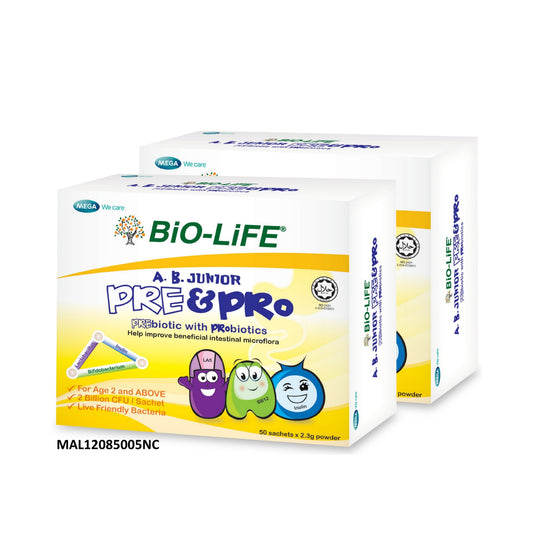 Bio-Life A.B. Junior Pre and Probiotics Powder Sachet 2x2.3gx50's [Twinpack]