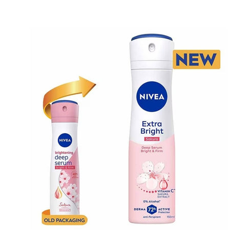 Nivea Female Extra Bright (Sakura) Deep Serum Anti-Perspirant Spray 150mL