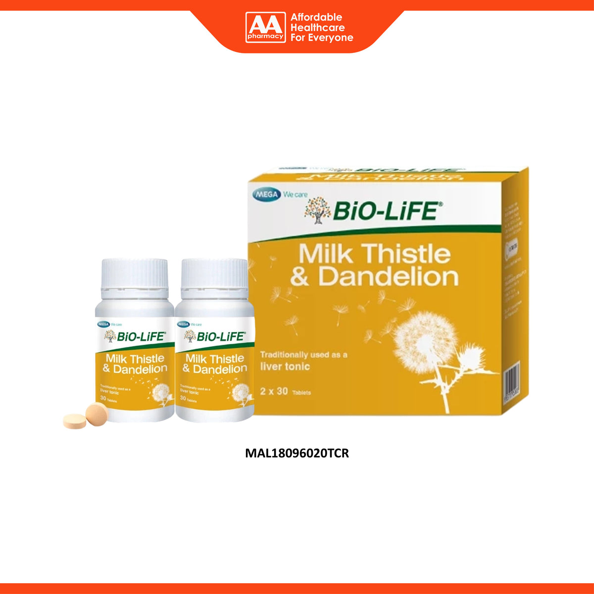 BiO-LiFE Milk Thistle and Dandelion Tablet (2 x 30's)