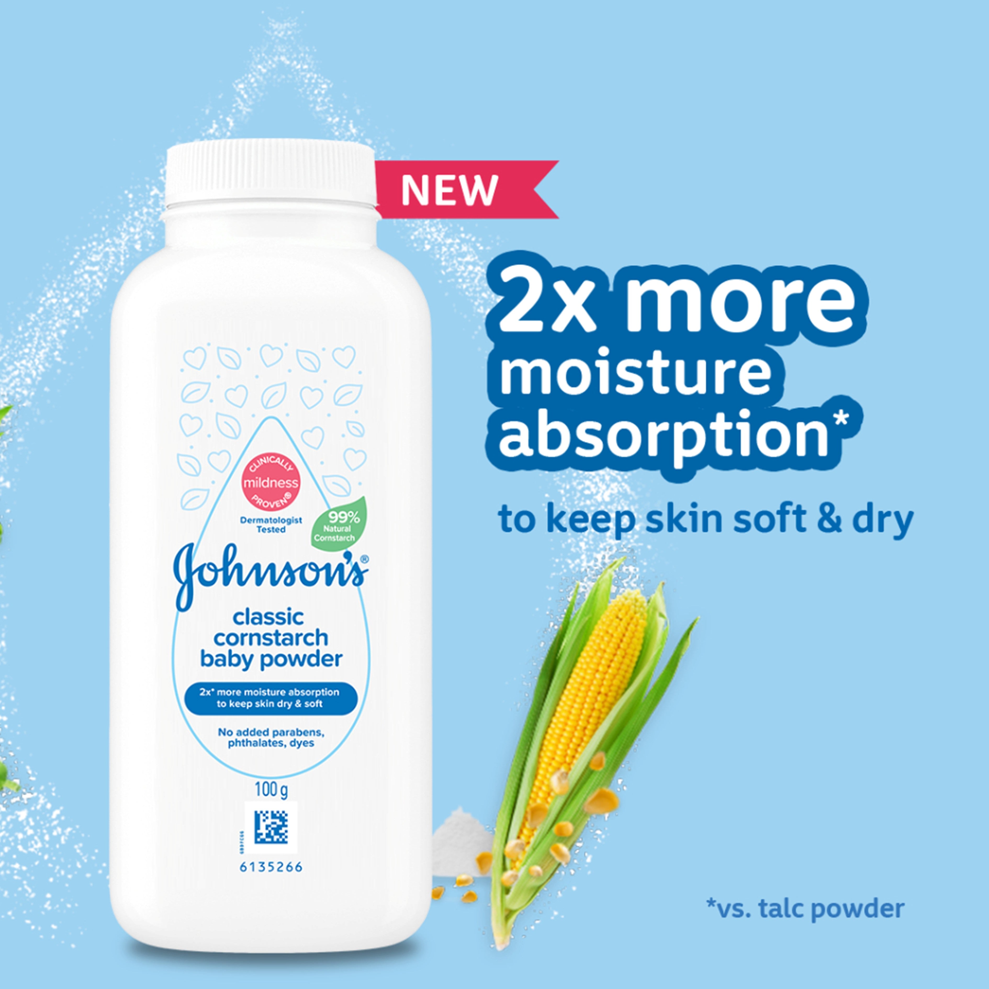Johnson's Cornstarch Baby Powder Classic (100g)