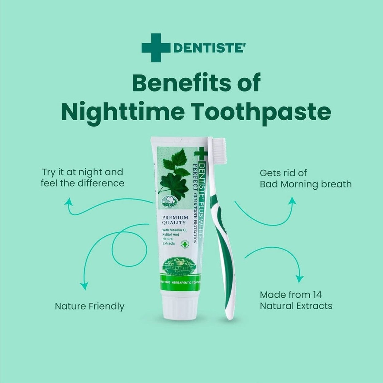 Dentiste' Plus White Nighttime Herbapeutic Toothpaste Tube 160g
