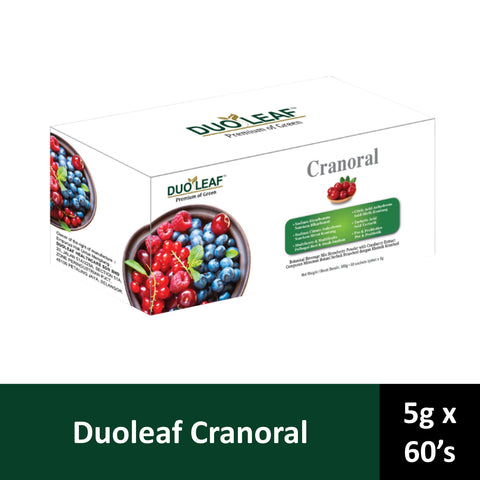 Duoleaf Cranoral (Botanical Beverage Mix Strawberry Powder with Cranberry Extract) Sachet 5gx60's