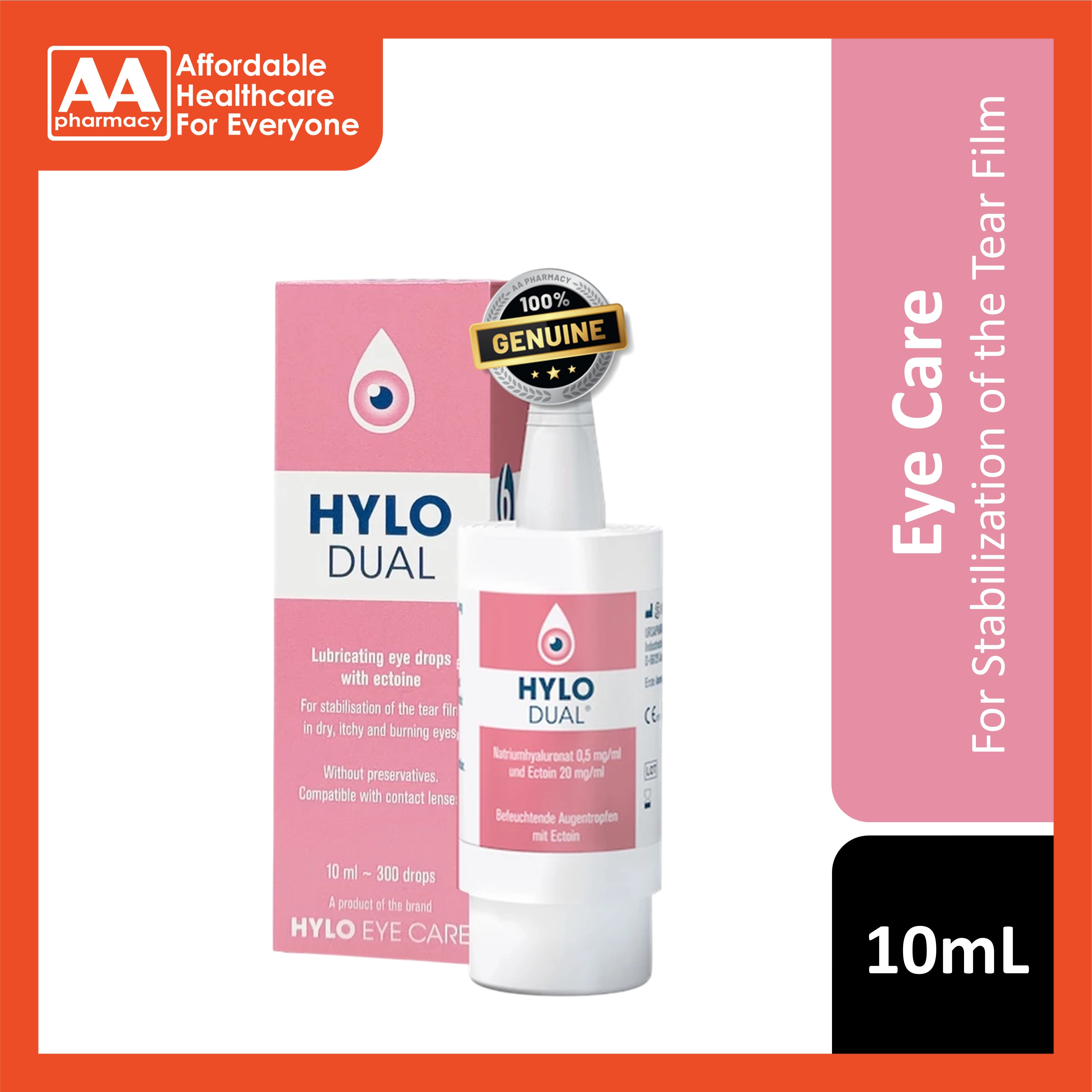 Hylo Dual Lubricating Eye Drops with Ectoine 10mL
