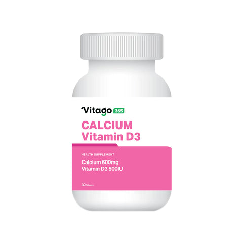 Vitago365 Calcium 600mg and Vitamin D3 500IU Tablet 30's