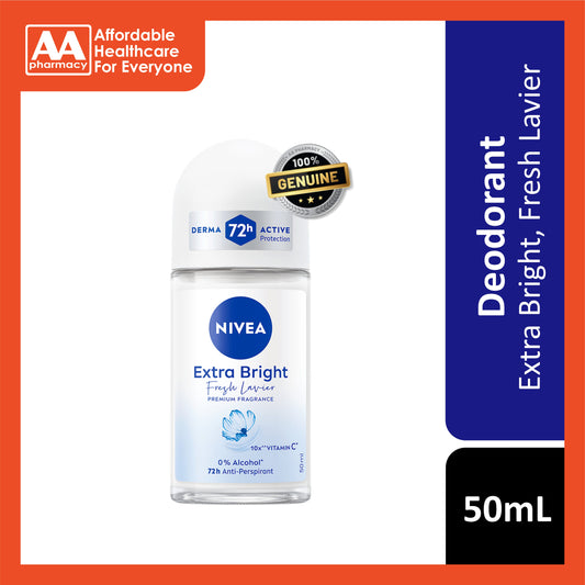 Nivea Extra Bright (Fresh Lavier Aqua Breeze) 72H Anti-Perspirant Roll On 50mL
