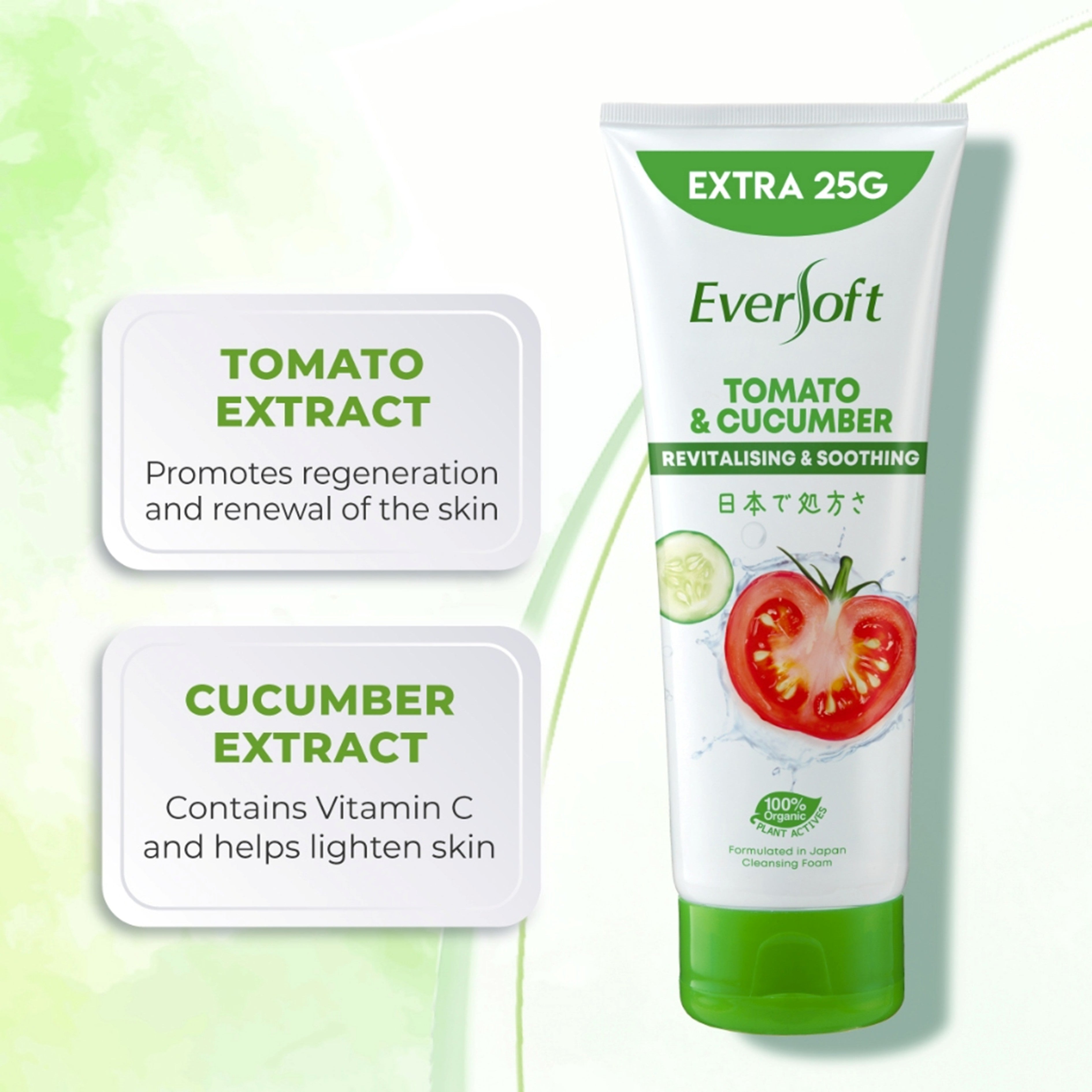 EverSoft Tomato and Cucumber (Revitalizing and Soothing) Cleansing Foam 195g