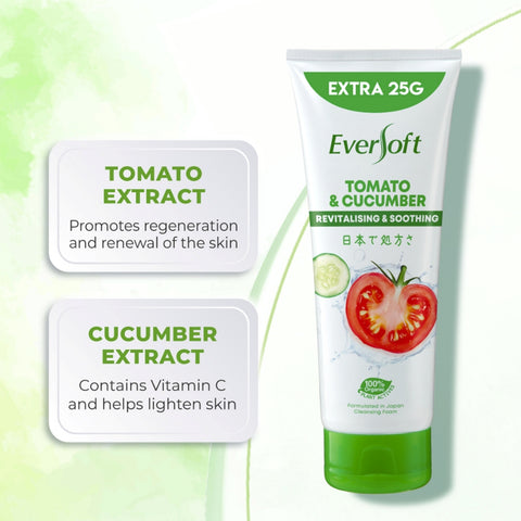 EverSoft Tomato & Cucumber (Revitalising & Soothing) Cleansing Foam 195g
