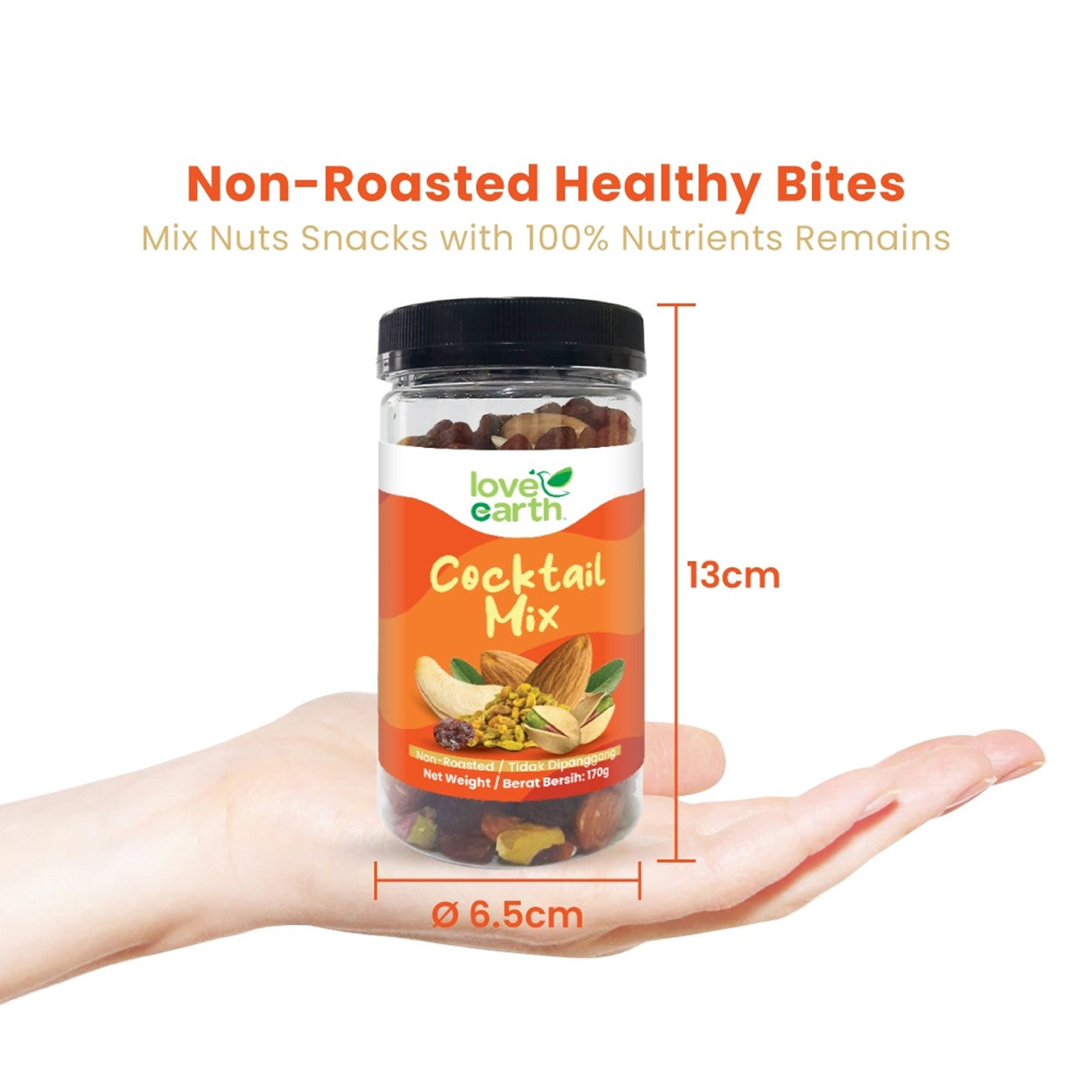 Love Earth Cocktail Mix Non-Roasted Healthy Nuts Snack 170g