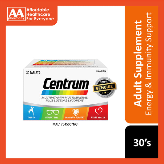 Centrum Multivitamin-Multimineral Plus Lutein and Lycopene Tablet 30's