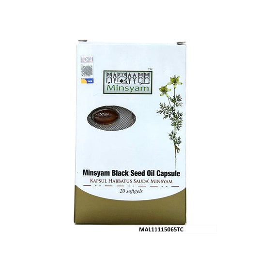 Minsyam Black Seed Oil (Habbatus Sauda) 500mg Softgel Capsule 20's