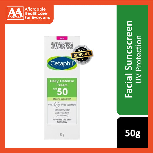 Cetaphil Daily Defense Cream SPF 50 Mineral Sunscreen 50g
