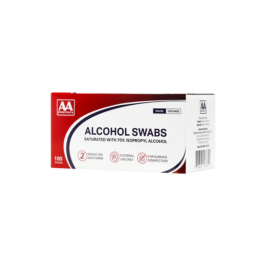 AA Sterile Alcohol Swabs 100's (70% Isopropyl Alcohol)