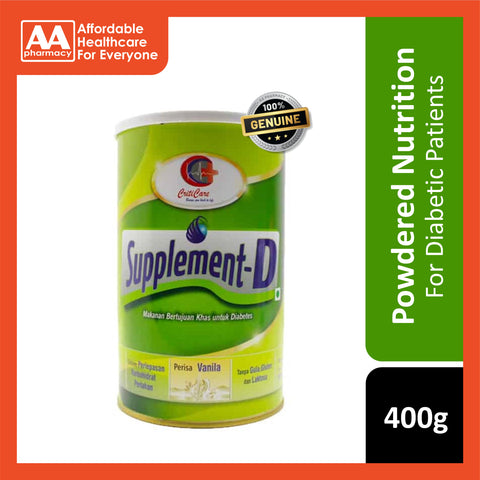 Supplement-D Complete Balanced Nutrition For Diabetes 400g (Vanilla Flavour)