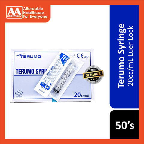 Terumo Syringe 20cc/mL 50's (Luer Lock/Eccentric Luer Slip)