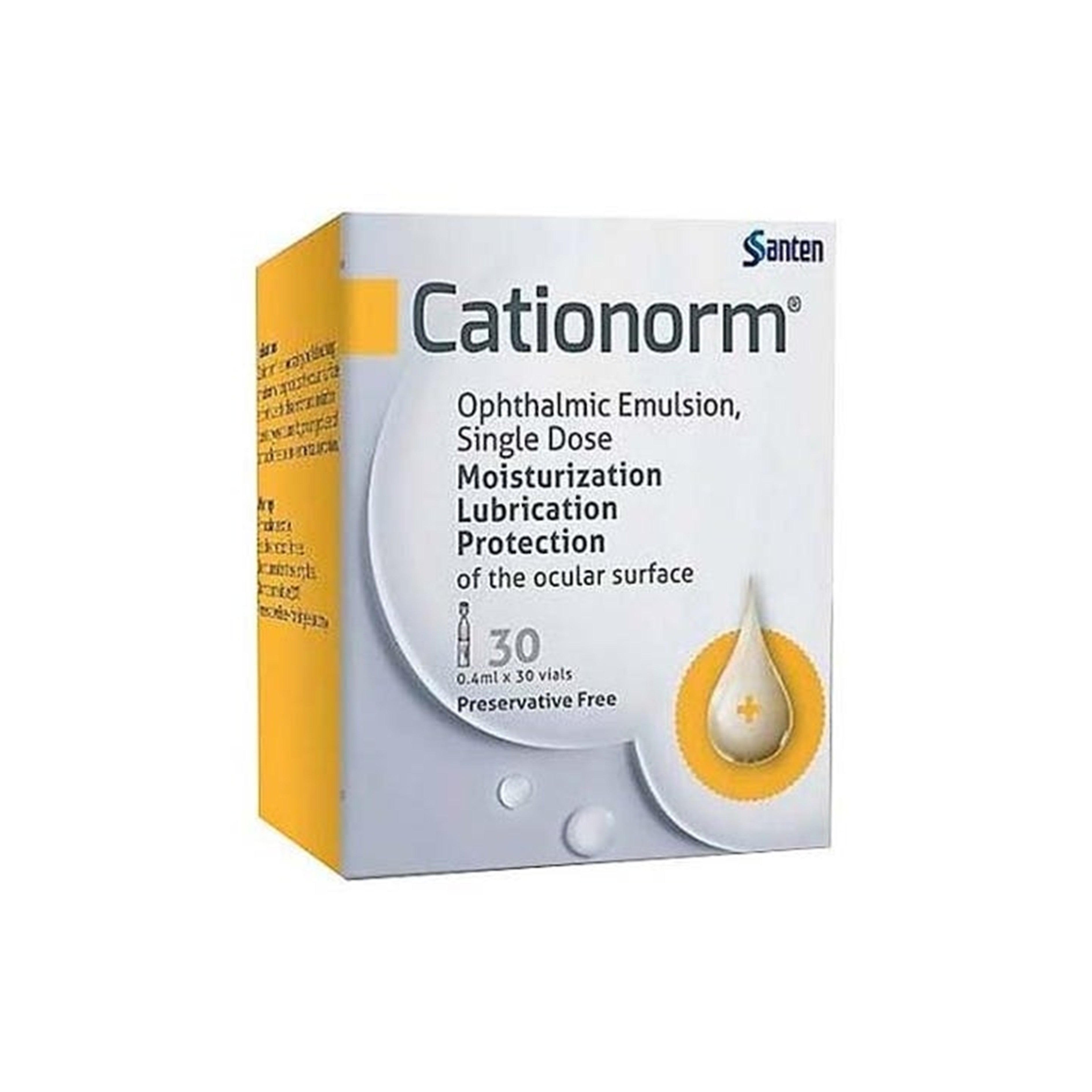 Cationorm Ophthalmic Emulsion Single Dose Vial 0.4mLx30's (Preservative Free)