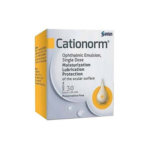 Cationorm Ophthalmic Emulsion Single Dose Vial 0.4mLx30's (Preservative Free)