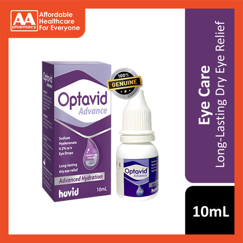 Optavid Advance Sodium Hyaluronate 0.2% w/v Eye Drops 10mL (Long-Lasting Dry Eye Relief)