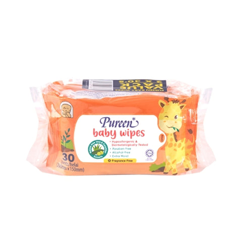 Pureen Baby Wipes (Fragrance-Free) 2x30's [Value Pack]