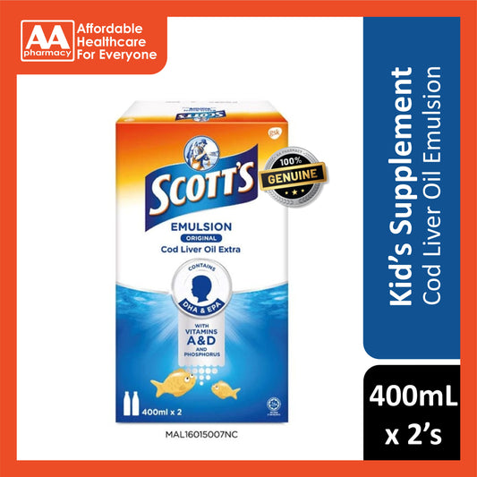 Scott's Cod Liver Oil Extra Emulsion (Original Flavour) 400mLx2's [Twinpack]