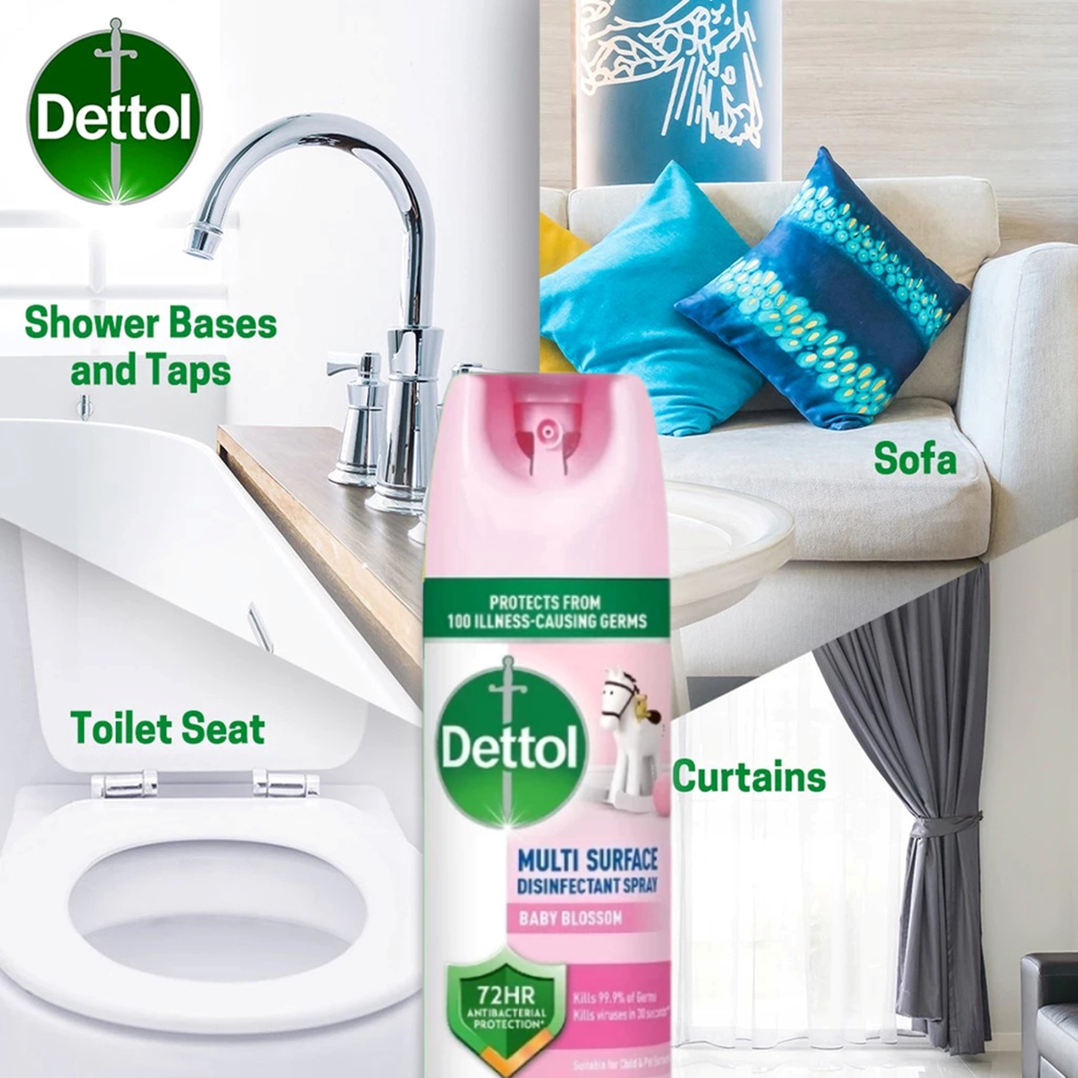 Dettol Multi-Surface Disinfectant Spray (Baby Blossom) 450mL