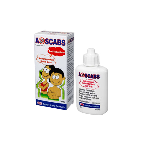 A-Scabs (Permethrin 5% w/v) Lotion 30mL (For Treatment of Scabies)