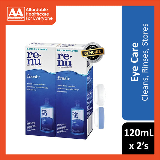 Re-nu Fresh Multi-Purpose Solution 120mLx2's [FOC Lens Case]