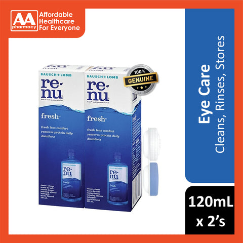 Re-nu Fresh Multi-Purpose Solution 120mLx2's [FOC Lens Case]