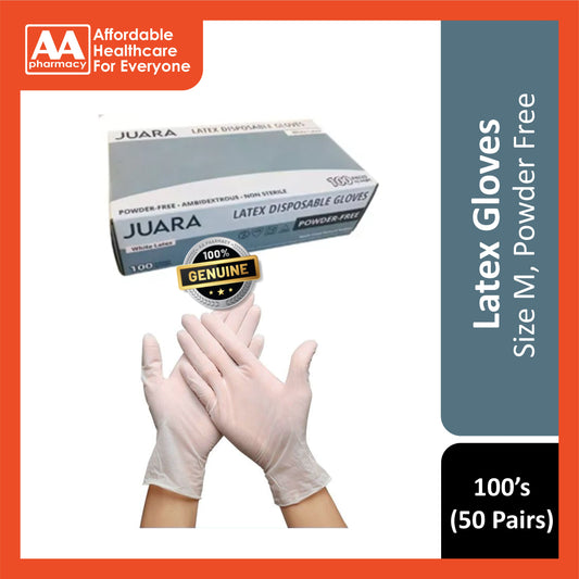 Latex Disposable Gloves Size M 100's (50 Pairs)