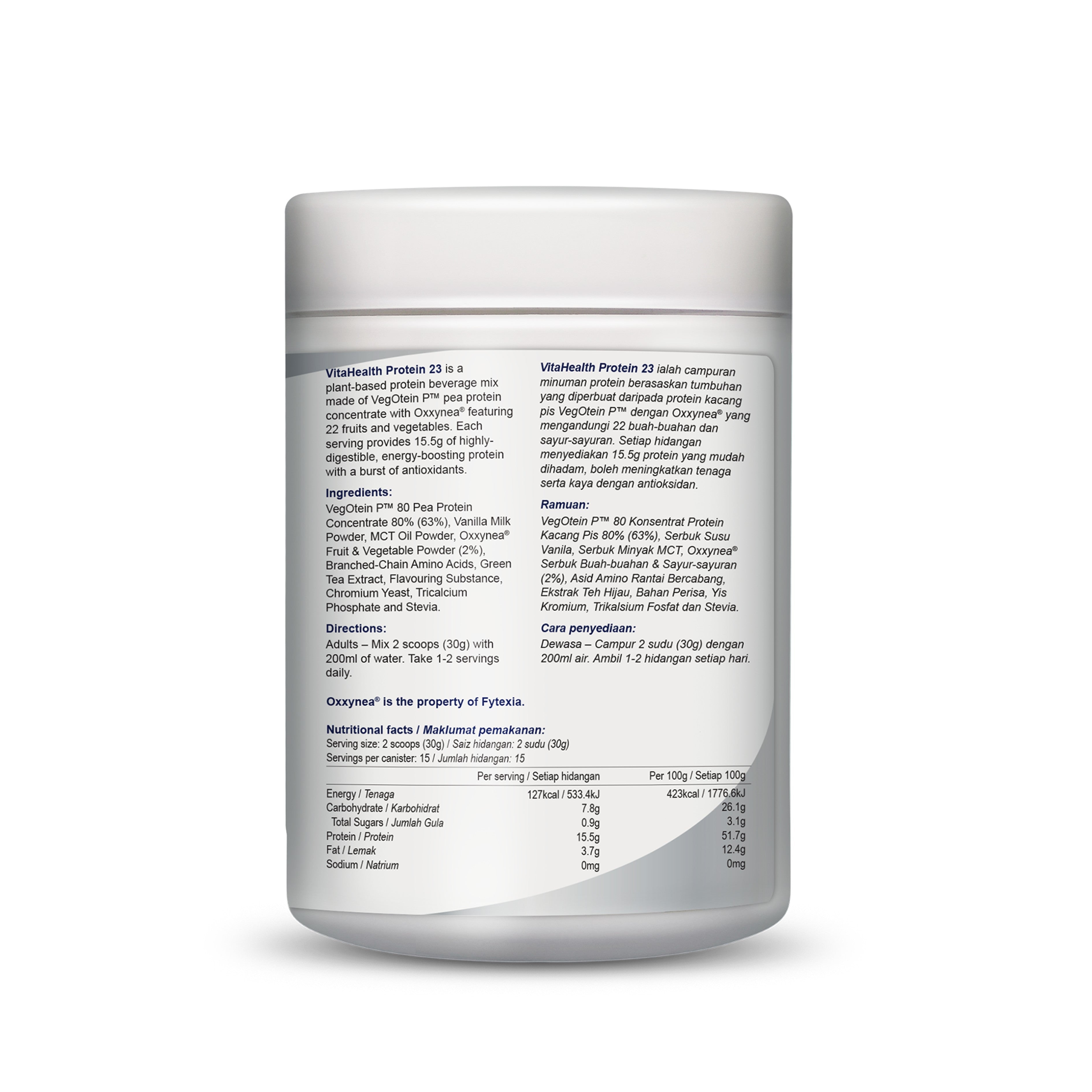VitaHealth Protein 23 Pea Protein Beverage Mix (Vanilla Flavour) 450g